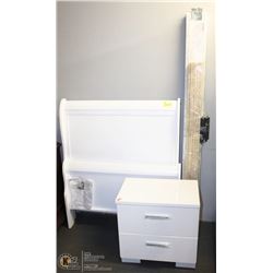 FREIGHT DAMAGE: WHITE SINGLE SLEIGH BED FRAME WITH