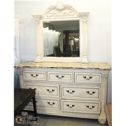 FREIGHT DAMAGE: "CATHEDRAL" WHITE WASH FAUX MARBLE