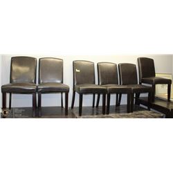 FREIGHT DAMAGE:SET OF 6 LEATHERETTE SIDE CHAIRS