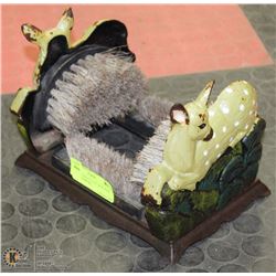 VINTAGE HEAVY CAST IRON SHOE CLEANER/BRUSH