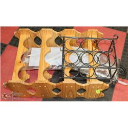 WINE MAKING PUMP W/ WOODEN WINE HOLDER