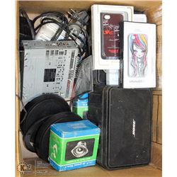 BOX OF SPEAKERS & DECK & MORE