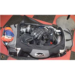 DUFFLE BAG OF HOCKEY GEAR