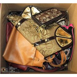 BOX OF ASSORTED DESIGNER PURSES