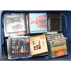 TOTE OF 250+ ASSORTED GENRE CDS