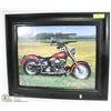 Image 1 : MOTORCYLE FRAMED PIC 22"X25"
