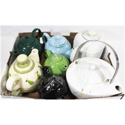 FLAT OF ASSORTED TEAPOTS, ALL SIZES