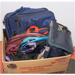 LOT OF ASSORTED BAGS, INCL THOMAS THE TRAIN