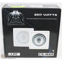 1 PAIR OF ACOUSTIC AUDIO 250W 6.5" 2-WAY SQUARE