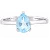 Image 2 : RING - 1/2 CTW PEAR FACETED BABY SWISS BLUE TOPAZ IN 925 STERLING SILVER SETTING - RETAIL ESTIMATE $