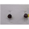 Image 1 : EARRINGS - NEW 2 TCW ROUND FACETED GARNETS IN STERLING SILVER SETTING - POST & BUTTERFLY BACKING