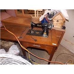 EMPIRE VINTAGE ELECTRIC SEWING MACHINE IN CABINET