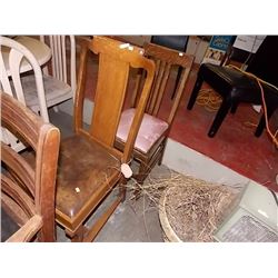 VINTAGE OAK SIDE CHAIRS - 2 TTL