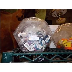 BIN OF ALUMINUM CARABEENER KEY CHAINS