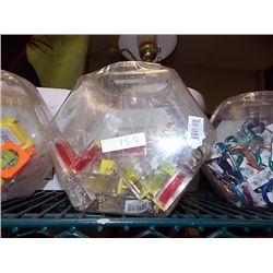 BIN OF NEW LEVEL KEY CHAINS