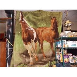 MINK BLANKET - HORSE IMAGE - as-is