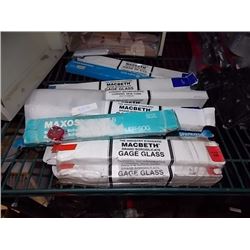 LOT OF NEW ASSORTED GLASS FOR GUAGES