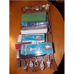 COLLECTOR SPOONS & HOLDER