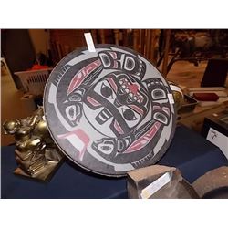 DRUM WITH HAIDA BEAR / SALMON IMAGE
