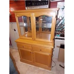CHINA CABINET - OAK - 2 PC - 2 DOOR 2 DRAWER