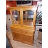 Image 1 : CHINA CABINET - OAK - 2 PC - 2 DOOR 2 DRAWER