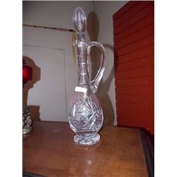 PIN WHEEL CRYSTAL DECANTER WITH HANDLE & STOPPER