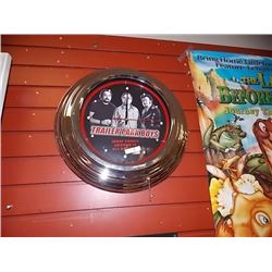 NEW ROUND NEON LIGHTED TRAILER PARK CLOCK
