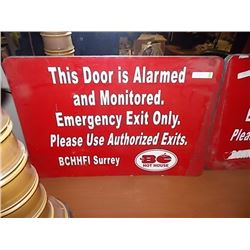 METAL DOOR ALARM SIGN