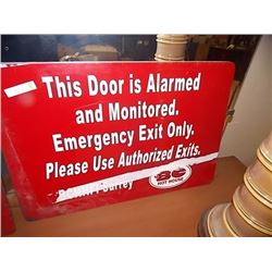 METAL DOOR ALARM SIGN