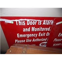 METAL DOOR ALARM SIGN