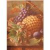 Image 1 : C H Slater; a fine framed and glazed watercolour still life of a pineapple, grapes and plums, sig...