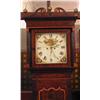 Image 1 : An early 19th century inlaid mahogany eight day longcase clock with broken arch pediment above sq...