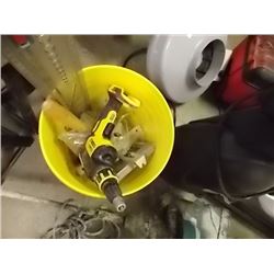 BUCKET OF NAILS, DRILL & MORE
