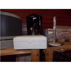 COFFEE POT, MARBLE TOWEL HOLDER & MIXER