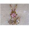 Image 1 : PENDANT - CUBIC ZIRCONIA IN 14K YELLOW GOLD FLOWERED DESIGNED SETTING - RETAIL ESTIMATE $500