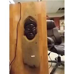 HAND CRAFTED CARVED WOOD PLAQUE BY D.E.B. - 3' LONG