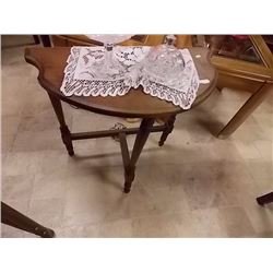 WOOD HALF MOON TABLE