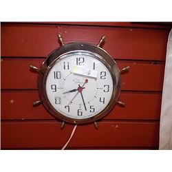 SHIPS WHEEL DESIGNED CLOCK