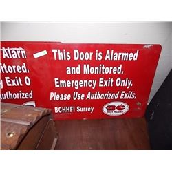 METAL DOOR ALARM SIGN
