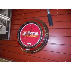 NEW ROUND NEON LIGHTED HOME HARDWARE CLOCK