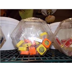 BIN OF NEW 3' TAPE MEASURES