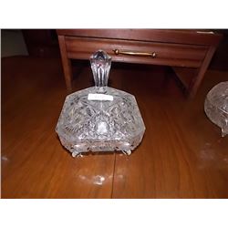 PIN WHEEL CRYSTAL CANDY DISH WITH FEET