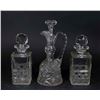 Image 1 : 3 Cut Glass Decanters with Original Stoppers