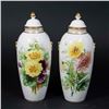 Image 1 : Pair English Covered Porcelain Urns