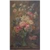 Image 1 : Oil on Canvas, Floral Still Life, Signed Illegibly