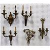 Image 1 : 5 Neoclassic Style Gilt Brass & Bronze Sconces