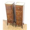 Image 1 : Pair French Marble Top Pedestal Commodes