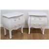 Image 1 : Pair Off-White 2-Drawer Bombe Commodes
