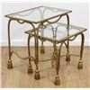 Image 1 : Gilt Metal Tassel Nest of 2 Tables