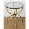 Image 1 : Gilt Metal Faux Bamboo Taboret Table